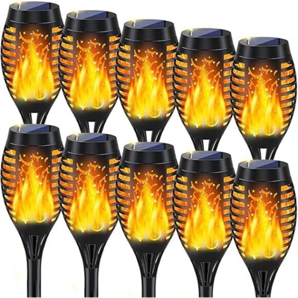 10Pack Solar Lights Outdoor, Solar Torch Lights Outdoor Flickering Flame - Picture 7 of 7